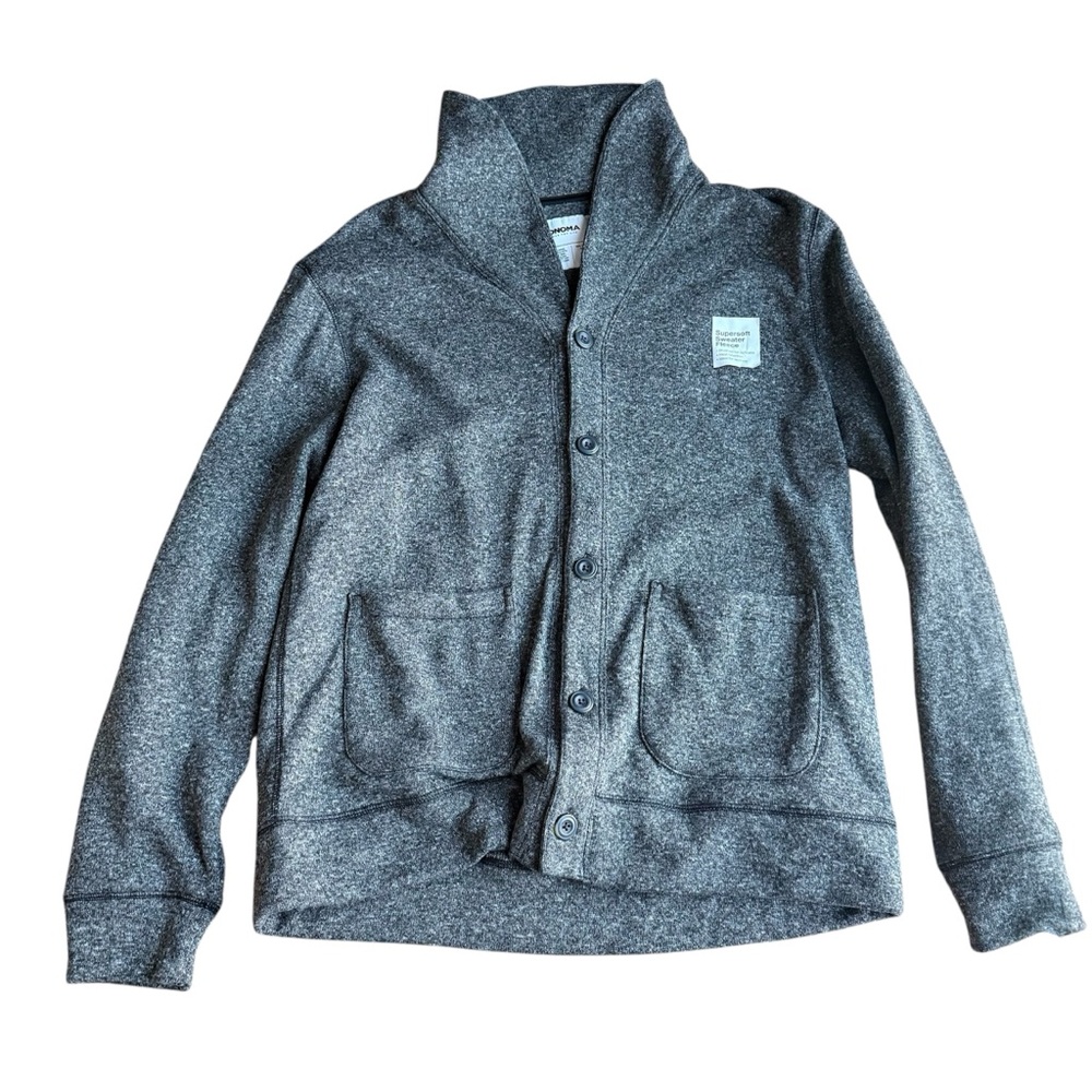 NWT Sonoma Women’s Supersoft Sweater Fleece Size L Warm Cozy Gray